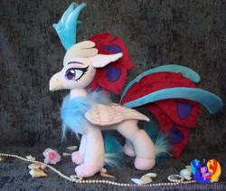 Size: 2731x2304 | Tagged: safe, artist:1stastrastudio, queen novo, classical hippogriff, hippogriff, g4, my little pony: the movie, high res, irl, jewelry, necklace, pearl necklace, photo, plushie, seashell, solo