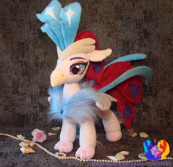 Size: 2381x2304 | Tagged: safe, artist:1stastrastudio, queen novo, classical hippogriff, hippogriff, g4, my little pony: the movie, high res, irl, jewelry, necklace, pearl necklace, photo, plushie, seashell, solo