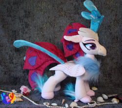 Size: 2561x2269 | Tagged: safe, artist:1stastrastudio, queen novo, classical hippogriff, hippogriff, g4, my little pony: the movie, high res, irl, jewelry, necklace, pearl necklace, photo, plushie, seashell, solo