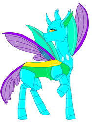 Size: 2767x3689 | Tagged: safe, artist:agdapl, changedling, changeling, changedlingified, crossover, high res, looking back, male, raised hoof, simple background, solo, species swap, spy, spy (tf2), team fortress 2, transparent background