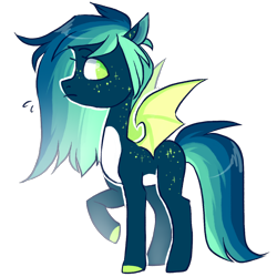 Size: 900x900 | Tagged: safe, artist:lavvythejackalope, oc, oc only, bat pony, pony, bat pony oc, bat wings, colored hooves, raised hoof, simple background, solo, transparent background, wings