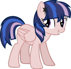 Size: 701x681 | Tagged: safe, artist:eisabases, artist:pegasski, oc, oc only, pegasus, pony, g4, base used, eyelashes, female, grin, mare, offspring, parent:flash sentry, parent:twilight sparkle, parents:flashlight, pegasus oc, simple background, smiling, transparent background