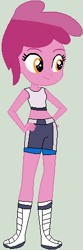 Size: 154x466 | Tagged: safe, artist:jadeharmony, coronet, equestria girls, g4, boxing boots, boxing bra, boxing shoes, boxing shorts, clothes, compression shorts, cycling shorts, equestria girls-ified, exeron fighters, long socks, martial arts kids, martial arts kids outfits, shorts, shorts over shorts, socks, sports boots, sports bra, sports shoes, sports shorts