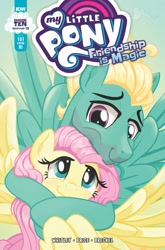 Size: 1349x2048 | Tagged: safe, artist:dsana, idw, fluttershy, zephyr breeze, pegasus, pony, g4, season 10, spoiler:comic, spoiler:comic101, brother and sister, comic, cover, cute, female, hug, male, mare, shyabetes, sibling love, siblings, smiling, stallion, zephyrbetes