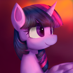 Size: 1920x1920 | Tagged: safe, artist:sunnyroop23, twilight sparkle, alicorn, pony, g4, bust, cute, female, mare, portrait, solo, twiabetes, twilight sparkle (alicorn)