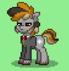 Size: 267x276 | Tagged: safe, oc, oc only, oc:highball molly, earth pony, pony, ashes town, barpony, bowtie, simple background, solo