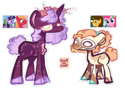 Size: 3508x2480 | Tagged: safe, artist:dazey-the-goat, big macintosh, cheese sandwich, pinkie pie, twilight sparkle, oc, earth pony, pony, unicorn, g4, cloven hooves, colored hooves, duo, earth pony oc, female, flower, flower in hair, high res, horn, male, offspring, parent:big macintosh, parent:cheese sandwich, parent:pinkie pie, parent:twilight sparkle, parents:cheesepie, parents:twimac, screencap reference, ship:cheesepie, ship:twimac, shipping, simple background, straight, transparent background, unicorn oc