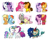 Size: 2000x1615 | Tagged: safe, artist:nikytale, applejack, big macintosh, cheese sandwich, discord, fluttershy, pinkie pie, princess celestia, princess luna, queen novo, rain shine, rainbow dash, rarity, starlight glimmer, sugar belle, sunburst, twilight sparkle, alicorn, draconequus, earth pony, hippogriff, kirin, pegasus, pony, unicorn, g4, my little pony: the movie, blushing, chibi, eyes closed, female, hatless, hug, lesbian, lying down, male, mane six, missing accessory, nose to nose, novolestia, one eye closed, rainuna, ship:appledash, ship:cheesepie, ship:discoshy, ship:rarilight, ship:starburst, ship:sugarmac, shipping, simple background, sitting, smiling, standing, straight, winghug, wings