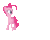 Size: 563x449 | Tagged: safe, pinkie pie, earth pony, pony, explore ponyville, g4, animated, blinking, eyes closed, front view, gif, grin, happy, simple background, smiling, solo, sprite, transparent background, turned head