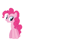 Size: 622x492 | Tagged: safe, pinkie pie, earth pony, pony, explore ponyville, g4, animated, front view, gif, jumping, looking right, simple background, solo, sprite, transparent background