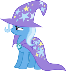 Size: 3000x3243 | Tagged: safe, artist:jeatz-axl, trixie, pony, unicorn, g4, brooch, cape, clothes, female, gem, hat, high res, jewelry, mare, simple background, smiling, solo, transparent background, trixie's brooch, trixie's cape, trixie's hat, vector