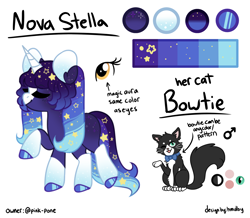 Size: 1260x1100 | Tagged: safe, artist:pink-pone, oc, oc:nova stella, cat, pony, unicorn, female, mare, reference sheet