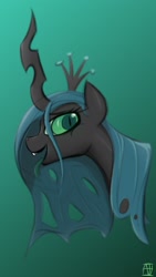 Size: 1108x1970 | Tagged: safe, artist:naen, queen chrysalis, changeling, changeling queen, g4, crown, female, jewelry, regalia, solo
