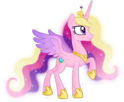 Size: 5000x4140 | Tagged: safe, artist:negatif22, princess cadance, alicorn, pony, g4, my little pony: the movie, absurd resolution, alternate hairstyle, alternate tailstyle, beautiful, crown, ethereal mane, ethereal tail, glorious, glowing, glowing mane, glowing tail, jewelry, looking forward, majestic, movie accurate, peytral, raised hoof, regalia, royalty, smiling, tiara, ultimate cadance
