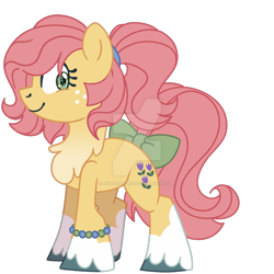 Size: 1280x1280 | Tagged: safe, artist:rohans-ponies, posey, earth pony, pony, g1, g4, bow, chest fluff, coat markings, deviantart watermark, female, freckles, g1 to g4, generation leap, looking at you, mare, obtrusive watermark, simple background, smiling, socks (coat markings), solo, tail bow, transparent background, unshorn fetlocks, watermark