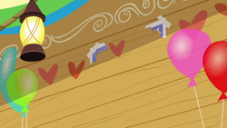 Size: 1280x720 | Tagged: safe, screencap, g4, the washouts (episode), background, balloon, clubhouse, crusaders clubhouse, lantern, liminal space, no pony, party balloon, scenic ponyville