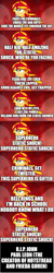 Size: 500x2516 | Tagged: safe, edit, edited screencap, screencap, sunset shimmer, equestria girls, g4, caption, comic, image macro, in memoriam, rest in peace, screencap comic, singing, song reference, static shock, text