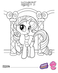 Size: 1500x1875 | Tagged: safe, rarity, pony, unicorn, g4, official, clothes, coloring page, rainbow power, scarf, solo