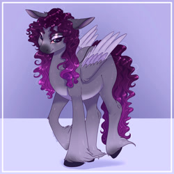 Size: 3500x3500 | Tagged: safe, artist:unfinishedheckery, oc, oc only, oc:opium belladonna, pegasus, pony, bedroom eyes, digital art, female, high res, hooves, looking at you, mare, simple background, solo, tail, wings