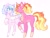 Size: 2035x1545 | Tagged: safe, artist:scarletskitty12, luster dawn, princess flurry heart, pegasus, pony, unicorn, g4, blaze (coat marking), coat markings, colored hooves, duo, facial markings, female, grin, looking at each other, mare, missing cutie mark, missing horn, older, older flurry heart, pale belly, race swap, raised hoof, simple background, smiling, socks (coat markings), white background, white wings