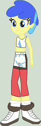 Size: 150x464 | Tagged: safe, artist:jadeharmony, lemon scratch, equestria girls, g4, boxing bra, boxing shoes, boxing shorts, boxing trunks, capri leggings, clothes, equestria girls-ified, exeron fighters, frilly socks, martial arts kids, martial arts kids outfits, shoes, shorts, socks, sports bra, sports shoes, sports shorts