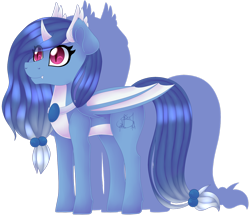 Size: 1920x1662 | Tagged: safe, artist:spokenmind93, oc, oc only, bat pony, dragonair, pony, bat pony oc, fake horn, gemstones, jewelry, necklace, pokémon, ponymon, ponytail, solo