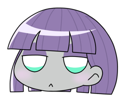 Size: 768x651 | Tagged: safe, artist:batipin, maud pie, equestria girls, g4, :<, chibi, head only, no nose, simple background, solo, transparent background
