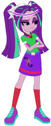 Size: 214x527 | Tagged: safe, artist:selenaede, artist:user15432, aria blaze, human, equestria girls, g4, base used, base:selenaede, belt, clothes, crossed arms, cutie mark, cutie mark on clothes, gloves, golf, green dress, jewelry, necklace, pendant, purple shoes, red socks, shoes, sneakers, socks, solo, sports, sports outfit, sporty style, sweatband