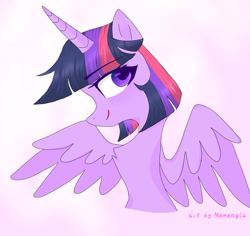 Size: 2416x2282 | Tagged: safe, artist:memengla, twilight sparkle, alicorn, pony, g4, chest fluff, high res, looking at you, simple background, solo, twilight sparkle (alicorn), white background