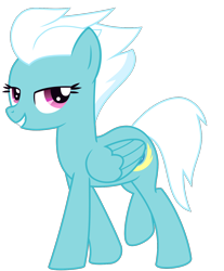 Size: 1200x1450 | Tagged: safe, artist:bnau, derpibooru exclusive, fleetfoot, pegasus, pony, g4, .svg available, female, folded wings, grin, lidded eyes, looking at you, mare, show accurate, simple background, smiling, smiling at you, solo, standing, svg, transparent background, vector, wings