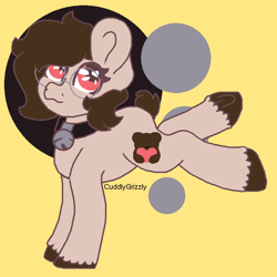 Size: 780x780 | Tagged: safe, artist:cuddlygrizzly, oc, oc only, oc:bear hugger, earth pony, pony, cute, solo