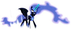 Size: 8170x4310 | Tagged: safe, artist:90sigma, nightmare moon, alicorn, pony, g4, princess twilight sparkle (episode), absurd resolution, female, glowing eyes, glowing horn, gritted teeth, horn, magic, mare, simple background, solo, transparent background, vector