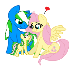 Size: 690x598 | Tagged: safe, artist:color rainbow, fluttershy, oc, oc:fluttergames, oc:igames, g4, family, shipping