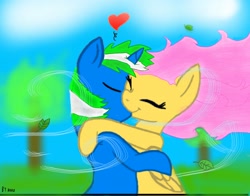 Size: 2048x1608 | Tagged: safe, artist:nerd musics, fluttershy, oc, oc:igames, kissing, shipping
