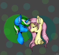 Size: 1500x1400 | Tagged: safe, artist:mooonkase girl, fluttershy, oc, oc:igames, g4, shipping