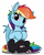 Size: 3800x4800 | Tagged: safe, artist:dacaoo, rainbow dash, pegasus, pony, g4, absurd resolution, black socks, clothes, cute, dashabetes, eyebrows, eyebrows visible through hair, female, looking at you, mare, paw pads, paw socks, simple background, sitting, smiling, smiling at you, socks, solo, transparent background, underhoof, wing fluff