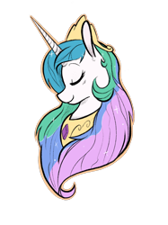 Size: 2048x2732 | Tagged: safe, artist:cartoon-bazooka, princess celestia, alicorn, pony, g4, bust, eyes closed, high res, simple background, smiling, solo, transparent background