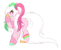 Size: 1747x1421 | Tagged: safe, artist:inspiredpixels, oc, oc only, oc:strawberry, earth pony, pony, female, mare, simple background, solo, transparent background