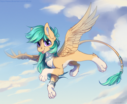 Size: 4000x3300 | Tagged: safe, artist:mithriss, oc, oc only, oc:summer ray, sphinx, high res, mane, paws, sphinx oc, tail, wings
