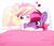 Size: 1652x1426 | Tagged: safe, artist:ninnydraws, oc, oc only, oc:jelly, oc:ninny, earth pony, pegasus, pony, bed, blushing, colt, couple, cuddling, eye clipping through hair, female, freckles, hug, looking at each other, male, mare