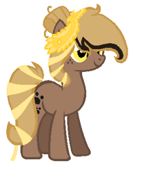 Size: 313x380 | Tagged: safe, artist:rochelle2014, oc, oc only, oc:rochelle, earth pony, pony, ear piercing, earring, earth pony oc, female, jewelry, laurel wreath, mare, paw prints, piercing, simple background, smiling, solo, white background