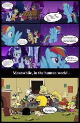 Size: 1992x3045 | Tagged: safe, edit, edited screencap, editor:ezmanify, screencap, apple bloom, applejack, rainbow dash, rarity, scootaloo, sweetie belle, earth pony, human, pegasus, pony, undead, unicorn, zombie, 28 pranks later, g4, season 6, applejack's hat, baby, clothes, clyde mcbride, comic, cowboy hat, cutie mark crusaders, diaper, duo, duo female, female, filly, filly guides, flying, hat, lana loud, leni loud, lily loud, lincoln loud, lisa loud, lola loud, lori loud, luan loud, lucy loud, luna loud, lynn loud, lynn loud sr., male, open mouth, rita loud, screencap comic, shocked, teeth, the loud house
