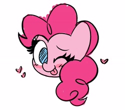 Size: 4096x3594 | Tagged: safe, artist:kittyrosie, pinkie pie, earth pony, pony, g4, ;p, blushing, colored sketch, cute, diapinkes, digital art, doodle, female, head only, high res, mare, one eye closed, ponk, solo, tongue out