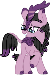 Size: 519x768 | Tagged: safe, artist:agdapl, artist:elementbases, kirin, base used, cloven hooves, crossover, glasses, grin, horn, kirin-ified, leonine tail, miss pauling, raised hoof, simple background, smiling, solo, species swap, team fortress 2, transparent background