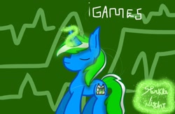 Size: 1200x781 | Tagged: safe, artist:sparkle night, oc, oc:igames, green background, simple background