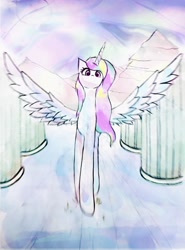 Size: 2944x3980 | Tagged: safe, artist:papersurgery, princess celestia, alicorn, pony, g4, female, high res, mare, solo