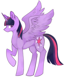 Size: 1291x1568 | Tagged: safe, artist:シラスイ, twilight sparkle, alicorn, pony, g4, female, mare, simple background, solo, twilight sparkle (alicorn), white background