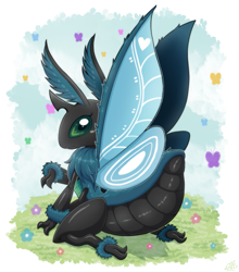 Size: 1145x1304 | Tagged: safe, artist:vavacung, queen chrysalis, changeling, insect, moth, comic:out of chrysalis, g4, female, solo, species swap