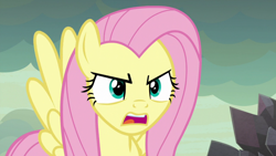 Size: 1920x1080 | Tagged: safe, screencap, fluttershy, pegasus, pony, g4, season 9, sweet and smoky, angry, female, mare, open mouth