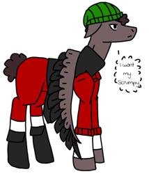 Size: 650x761 | Tagged: safe, artist:agdapl, pegasus, pony, clothes, crossover, demoman, demoman (tf2), floppy ears, hat, male, ponified, simple background, solo, species swap, stallion, team fortress 2, transparent background, two toned wings, wings